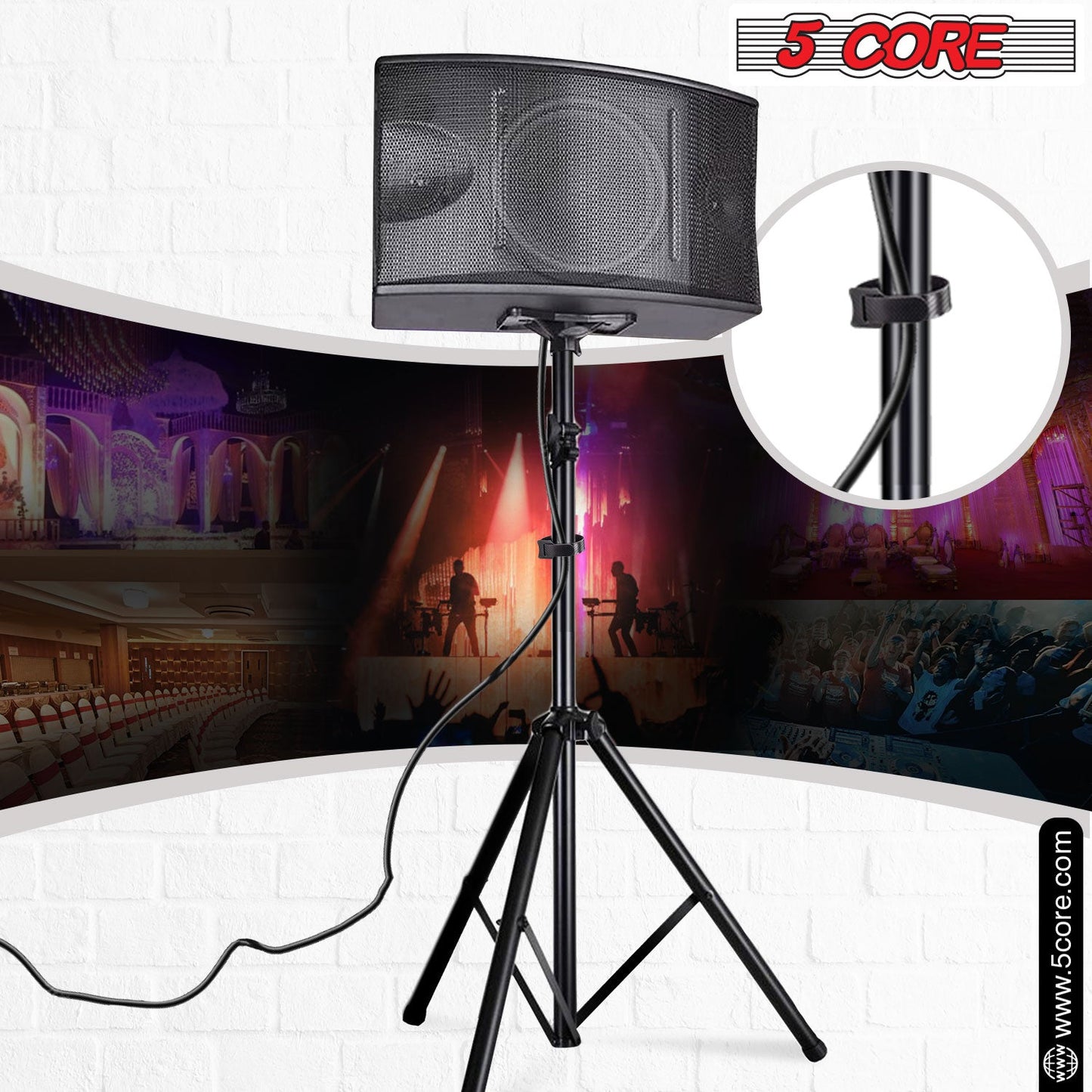 5Core Speaker Stand Tripod Tall Adjustable 72 Inch DJ Studio Monitor