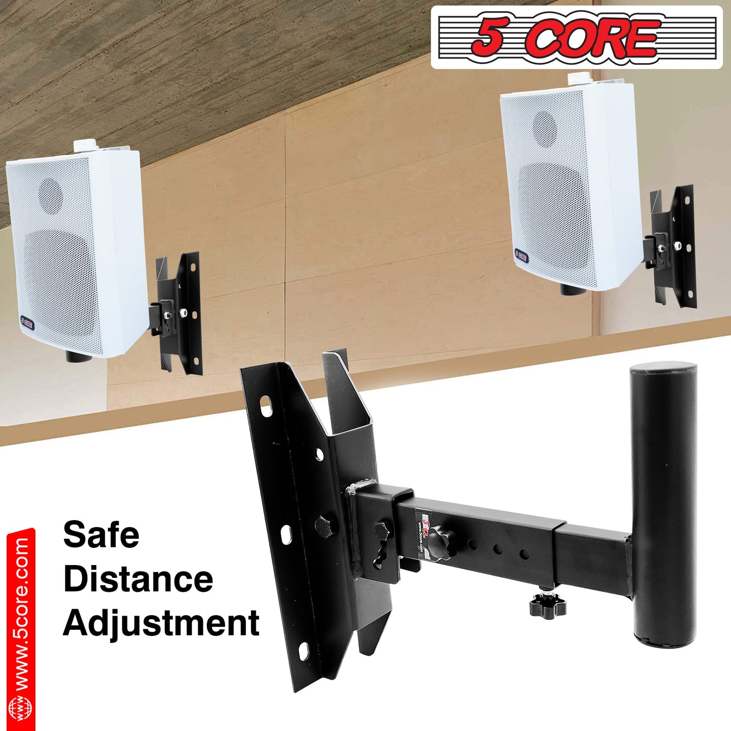 5Core Speaker Wall Mount Rotatable Angle Mounting Bracket Wall