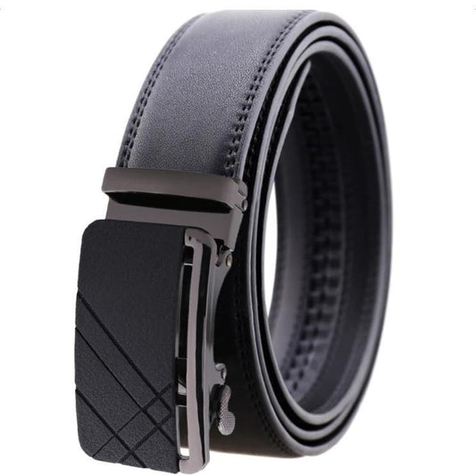 Black Belt & Buckle Mens Adjustable Ratchet Slide Belt