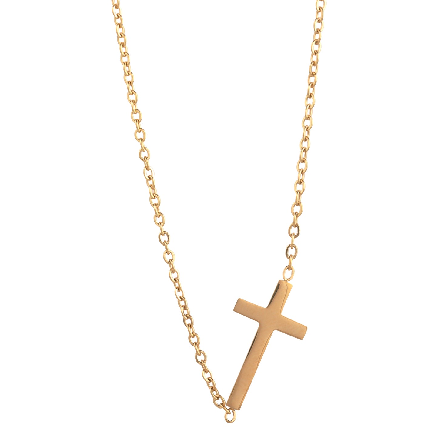 Maiden-Art 14K Gold Plated Cross Necklace