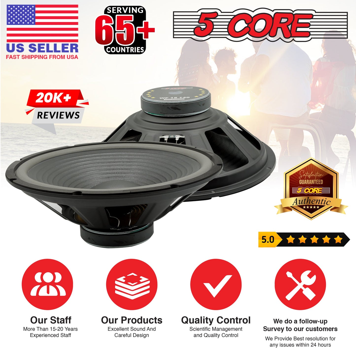 5Core 15 Inch Subwoofer Speaker 450W Max 4Ohm Replacement Sub woofers