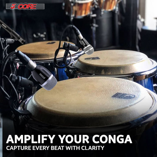 5Core Conga Mic Snare Tom Microphone Drum Kit Condenser XLR Instrument