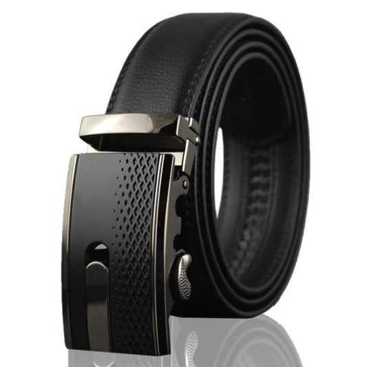 Black Adjustable Ratchet Slide Buckle Belt