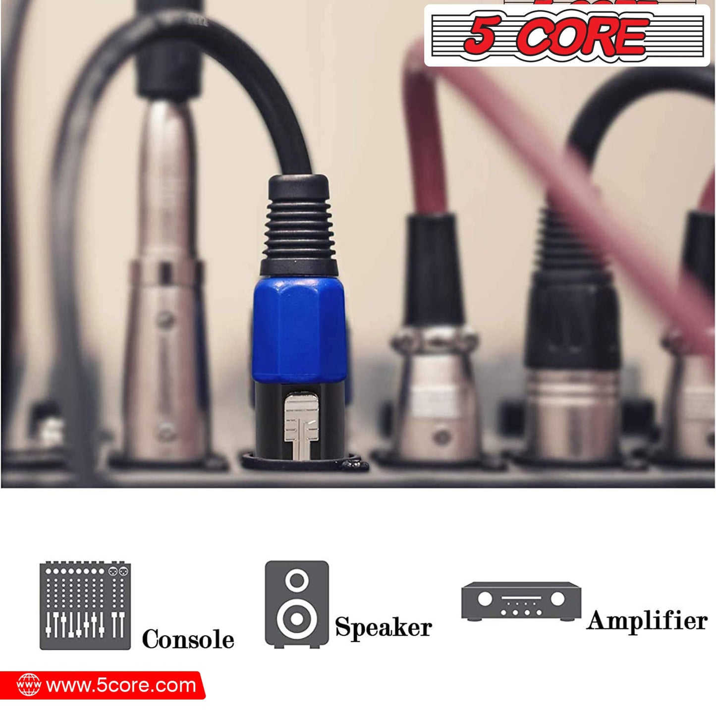 5Core Speakon Adapter High Quality Audio Jack Male Audio Pin Speaker