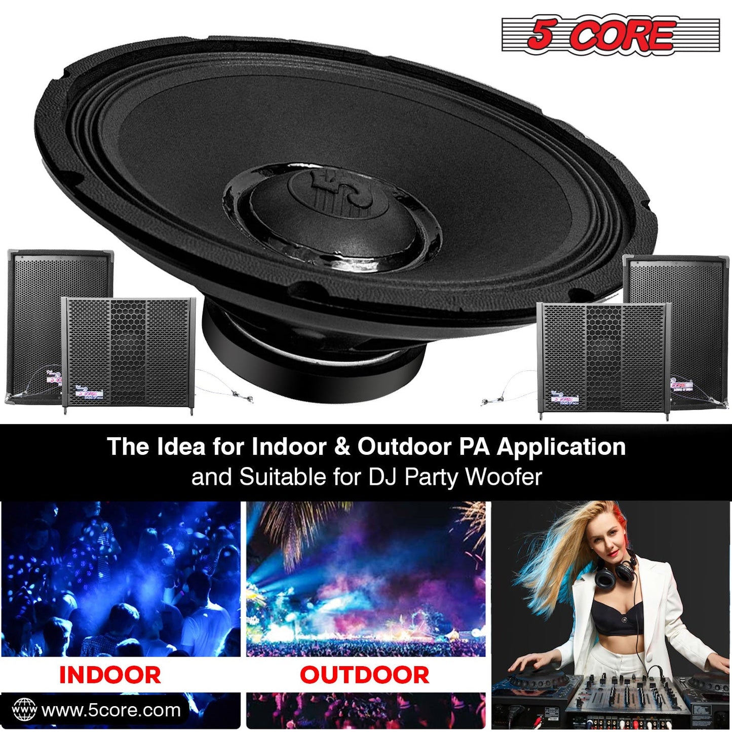 5Core 15 Inch Subwoofer Speaker 3500W Peak 8Ohm PA Replacemen DJ Sub