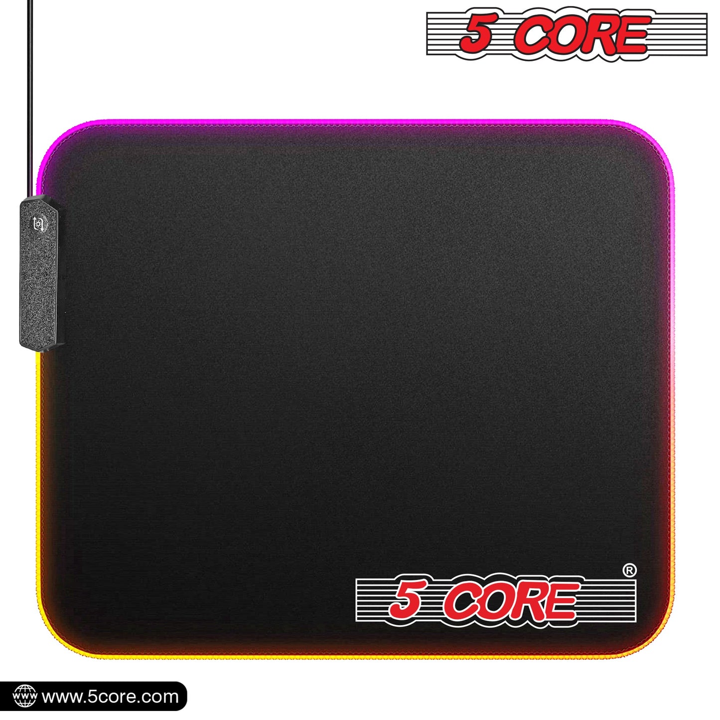 5Core Gaming Mouse Pad RGB 12 Light Modes 2 Zone Desk Mouse Mat