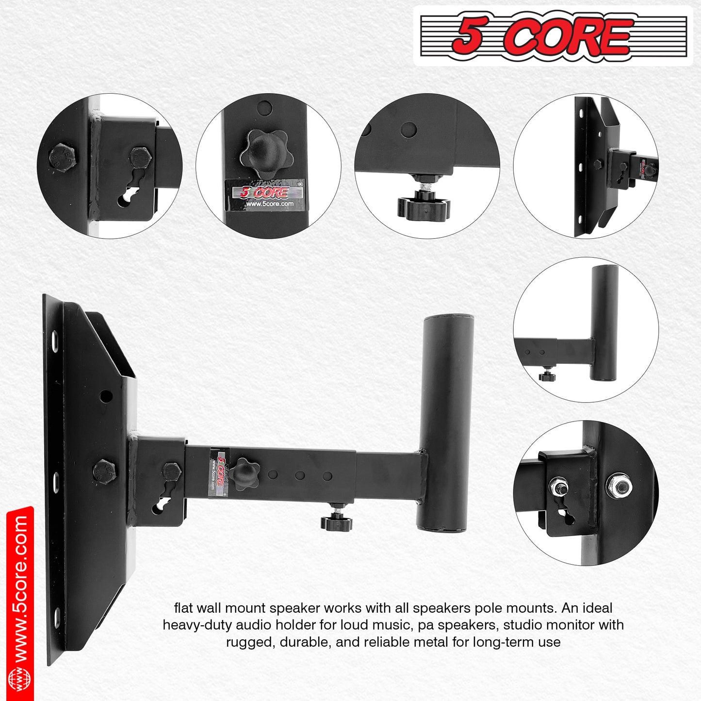 5Core Speaker Wall Mount Rotatable Angle Mounting Bracket Wall