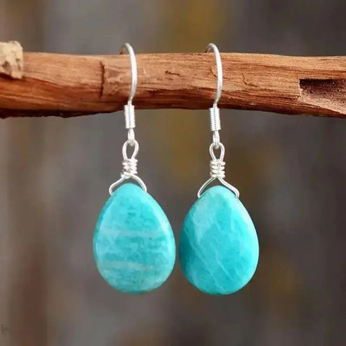 Amazonite Teardrop Earrings