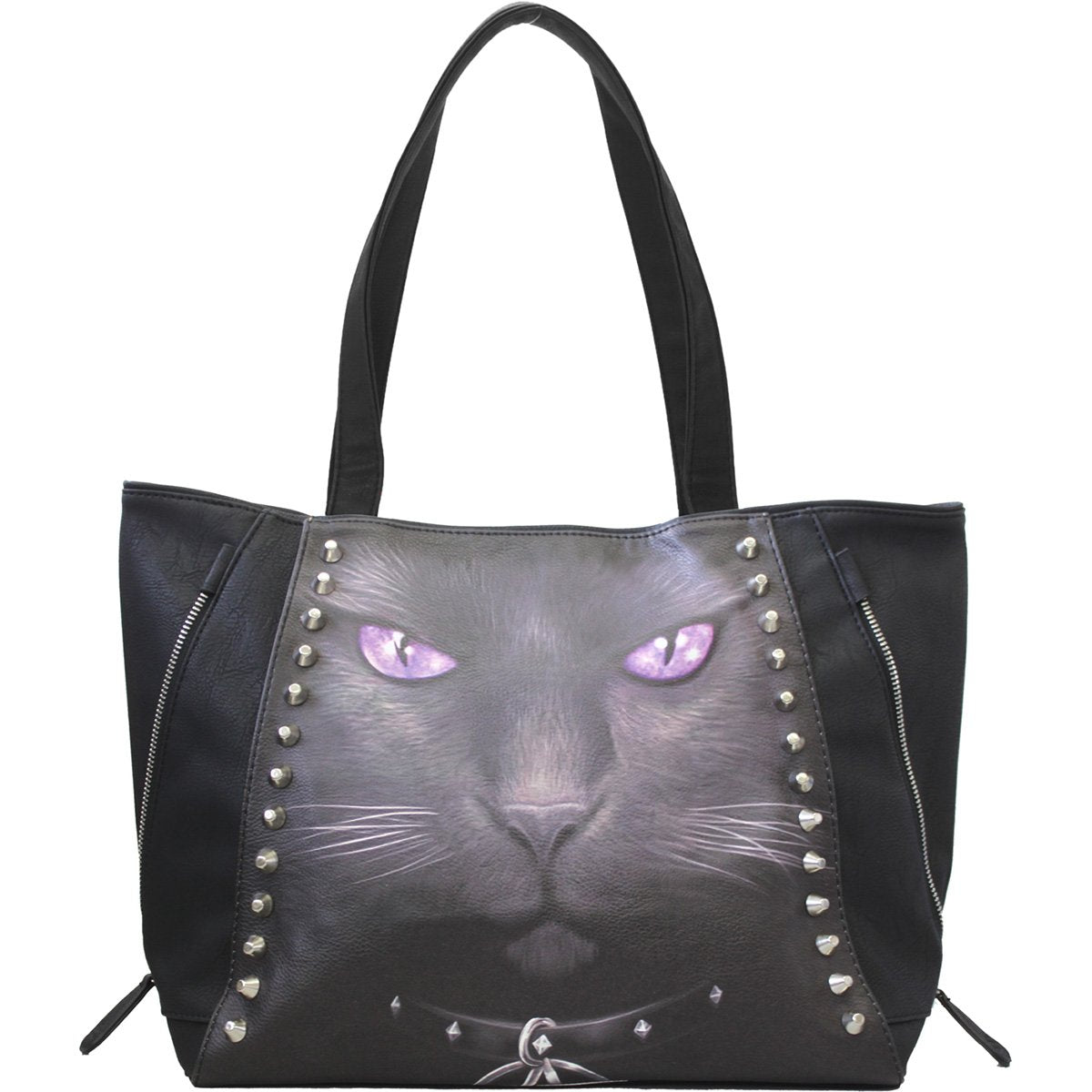 BLACK CAT - Tote Bag - PU Leather Studded