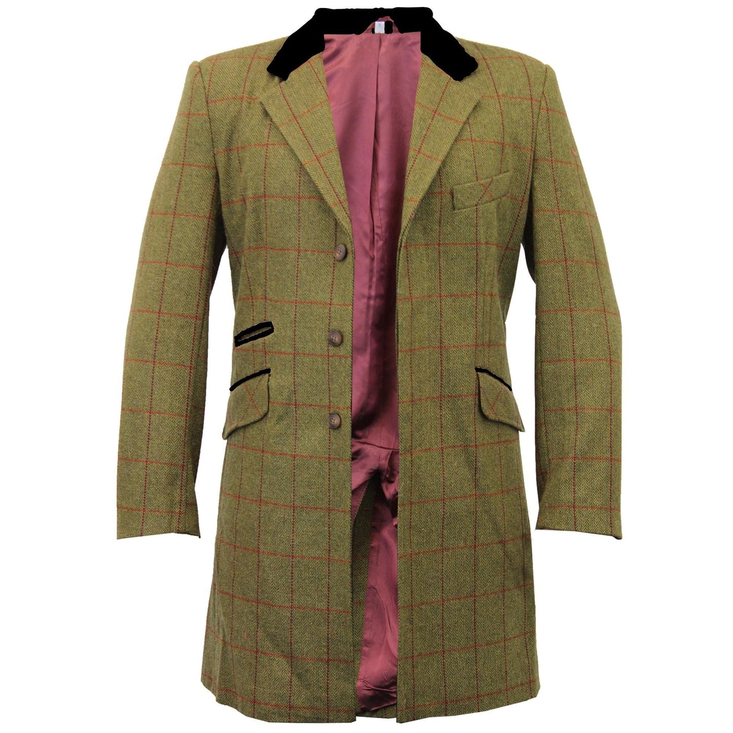 De La Creme MAN Check Design Retro Mod Coat