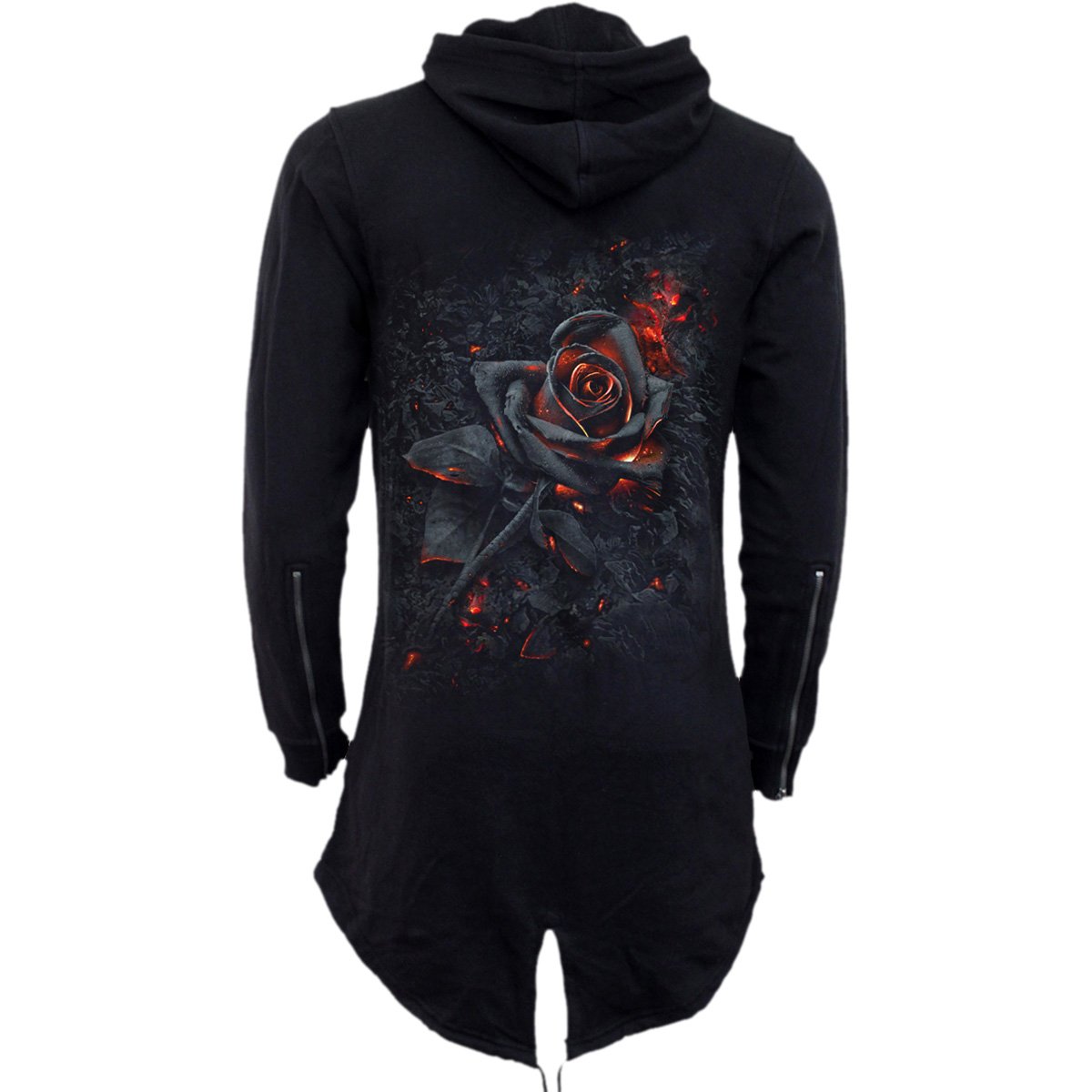 BURNT ROSE - Ladies Fish Tail Full Zip Hoody - Zip Sleeve