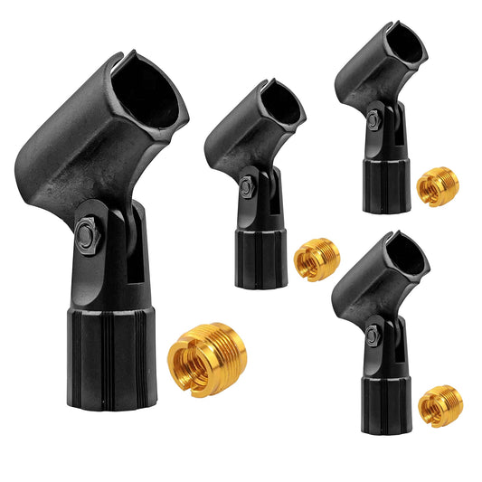 5 Core Microphone Clip Holder 4 Pieces with Screw Adapters 5/8 to 3/8