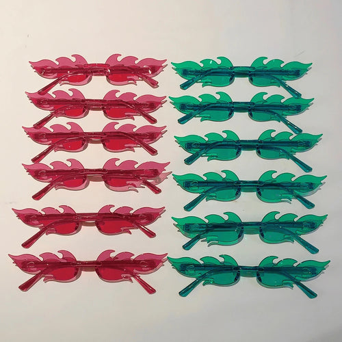 12 PCS  Flame Shaped Sunglasses PARTY PACK