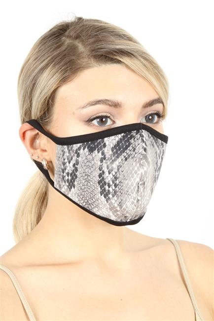 MASK 101-SNAKE- double layer contoured face mask