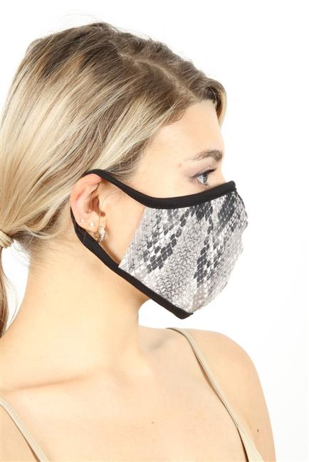 MASK 101-SNAKE- double layer contoured face mask