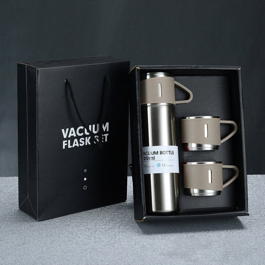 500ml Stainless Steel Thermos + Cups