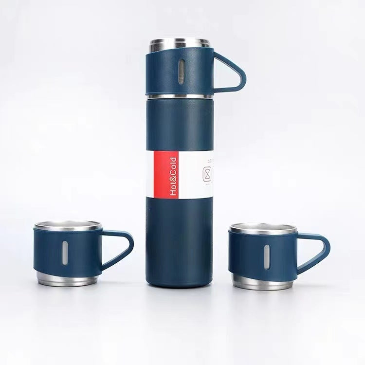 500ml Stainless Steel Thermos + Cups