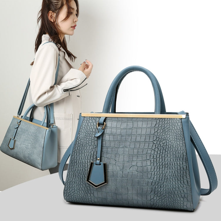 Women Stone Pattern Patchwork Handbag/Crossbody Bag(Blue)