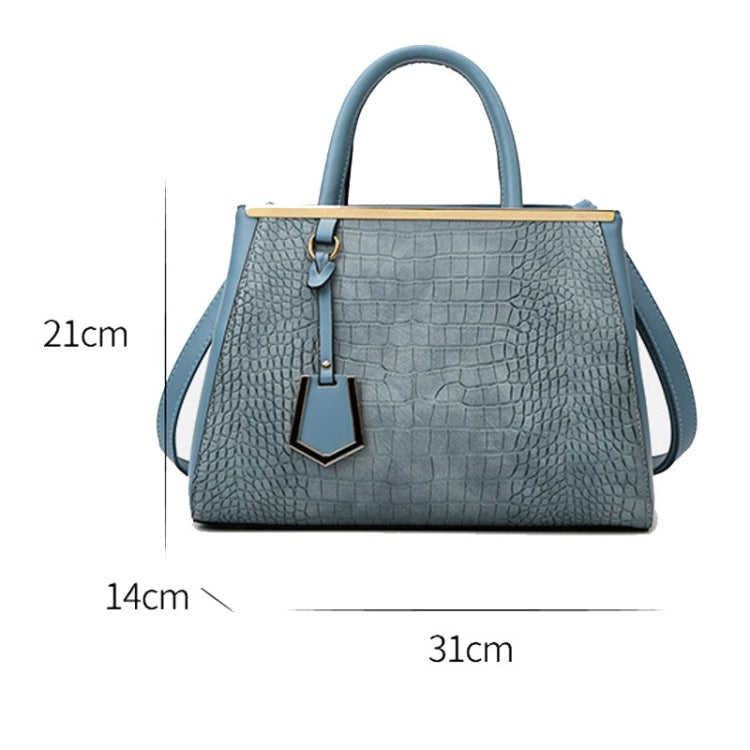 Women Stone Pattern Patchwork Handbag/Crossbody Bag(Blue)