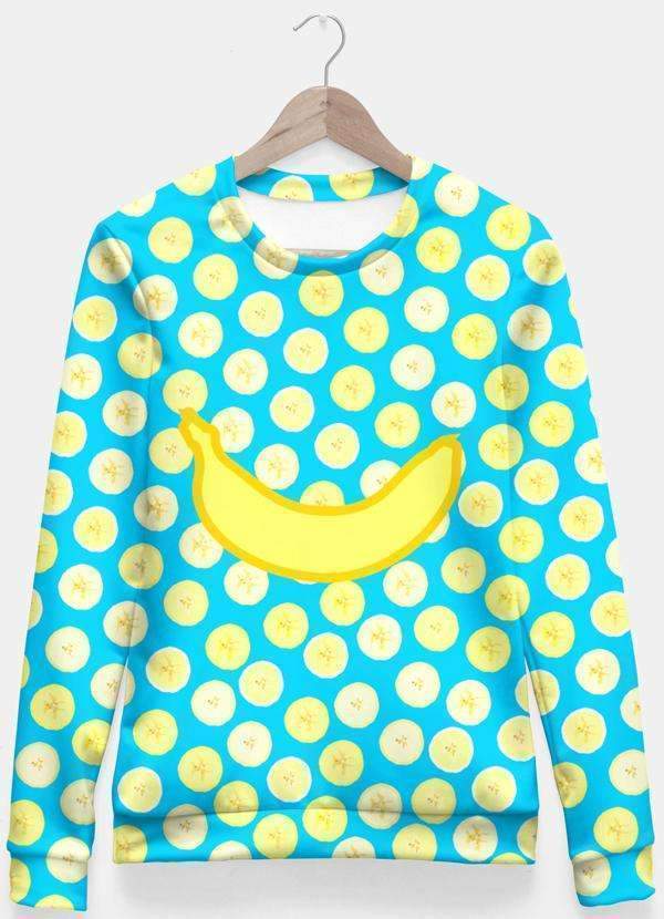 Blue Banananana Bluza Fitted Waist Sweater