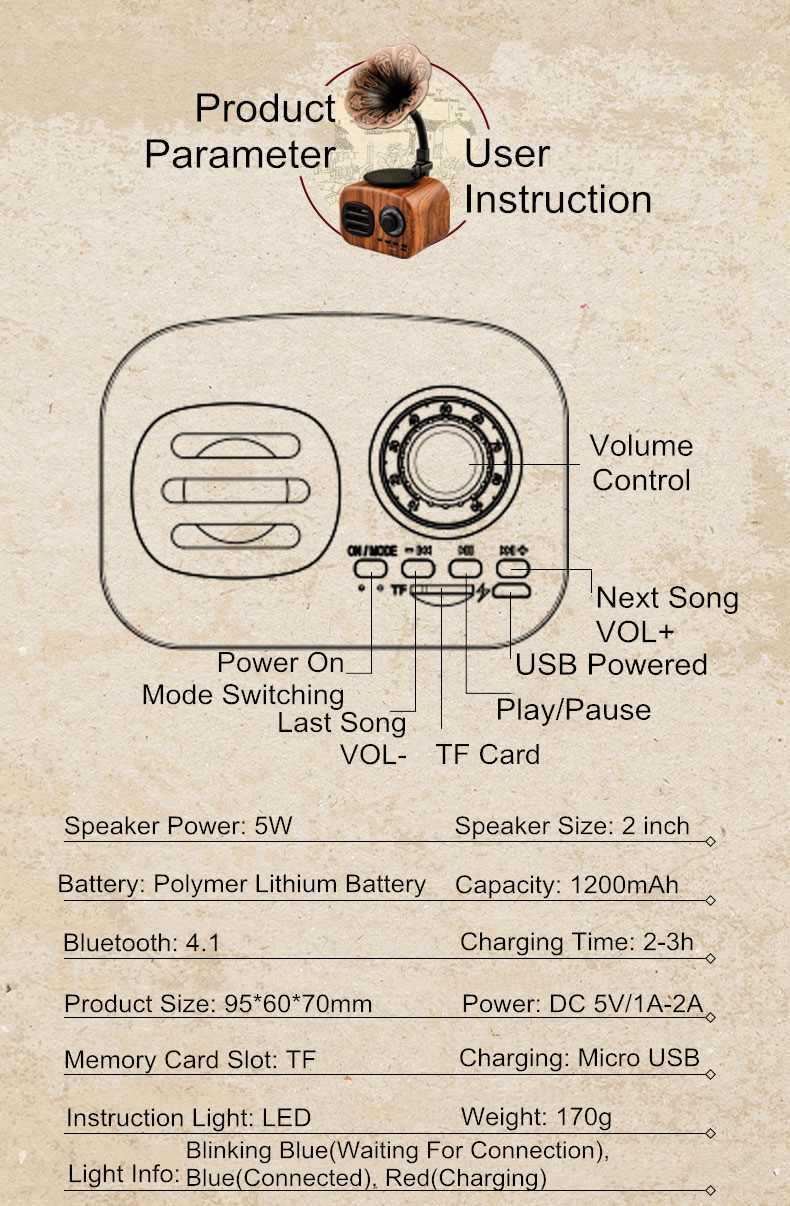 Retro Radio Mini Portable Bluetooth Stereo Speaker