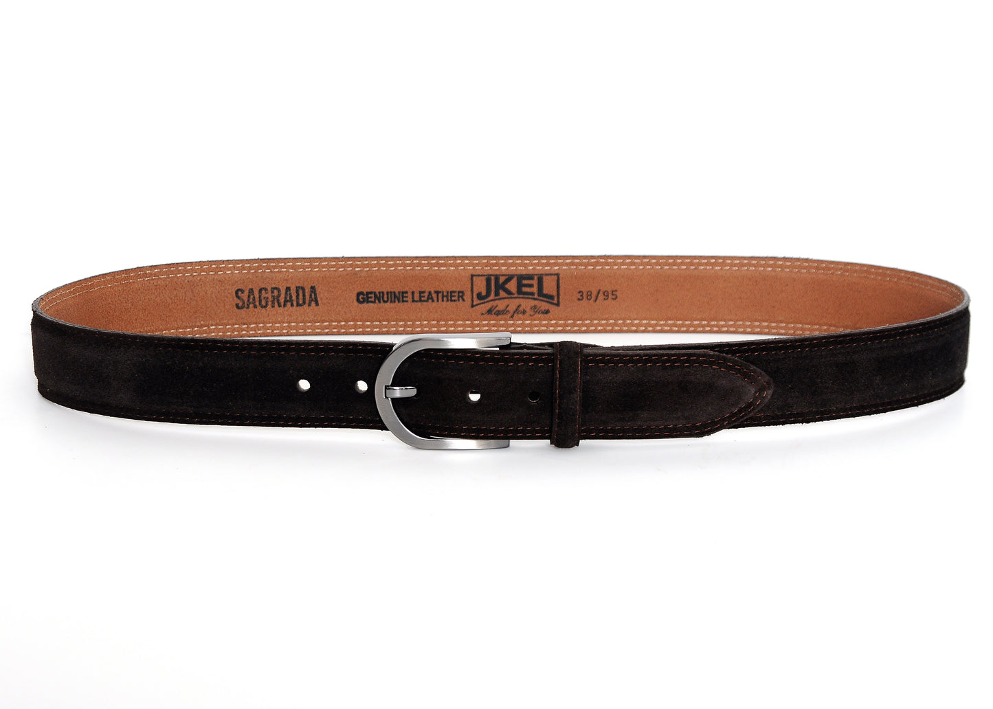 JKEL Sagrada Dark Brown Suede Belt