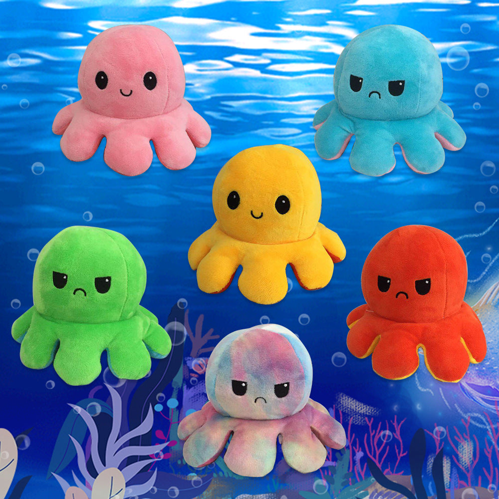 Reversible Flip Octopus Stuffed Plush Doll (Soft)