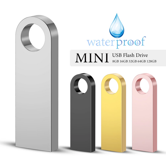 Mini Metal Usb Flash Drive 128G 16G 8G - Waterproof