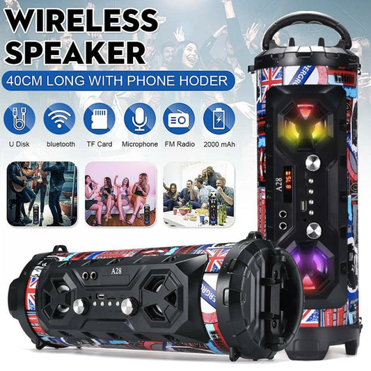 Portable Superior Bass Wireless Boombox with Radio Bluetooth + TF Card