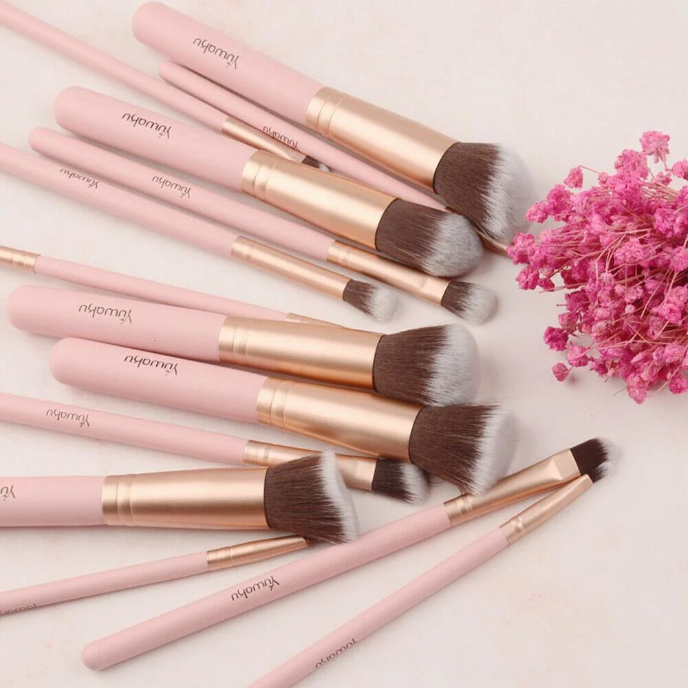 14pcs Pink Makeup Brushes Kit