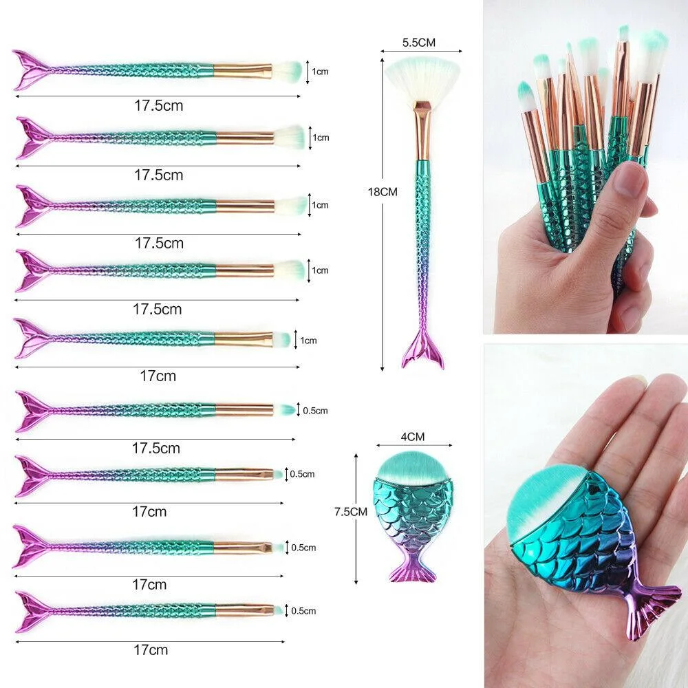 11pcs Mermaid Brush Set