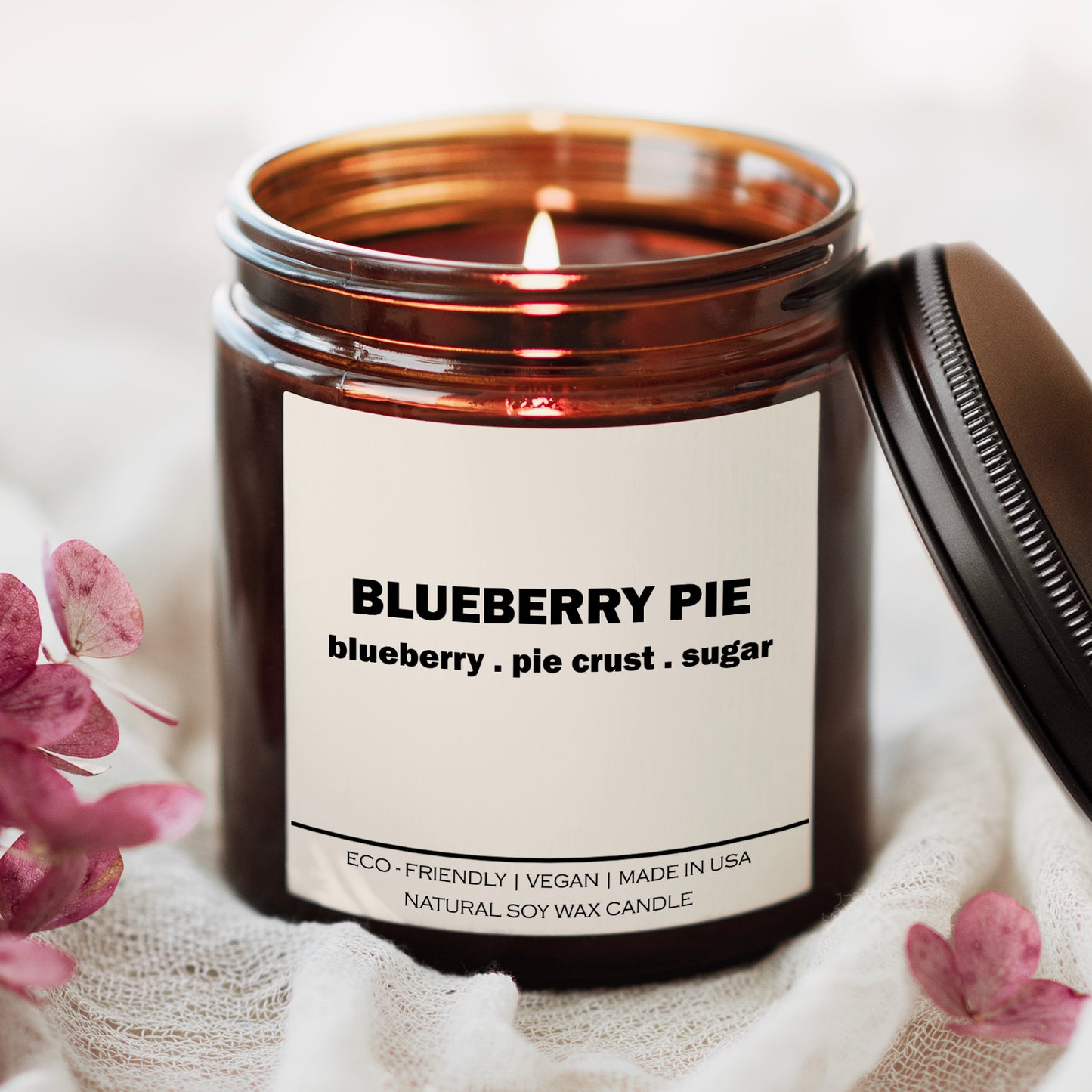 Blueberry Pie blueberry pie crust sugar Candle