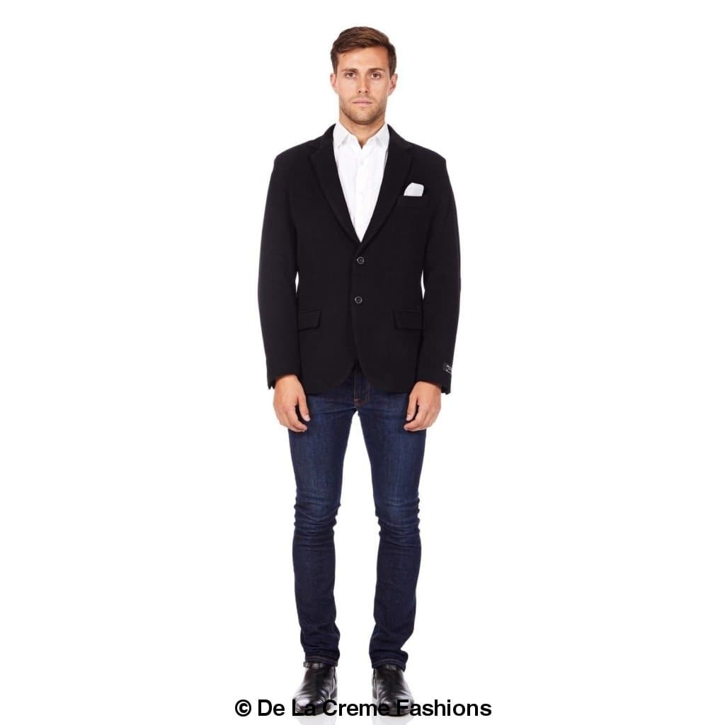 De La Creme MAN - Wool Blend Velvet Trim Formal/Casual Blazer