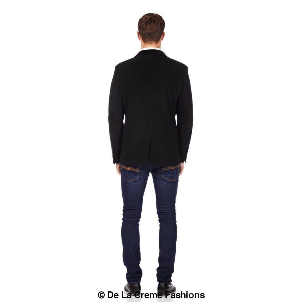 De La Creme MAN - Wool Blend Velvet Trim Formal/Casual Blazer