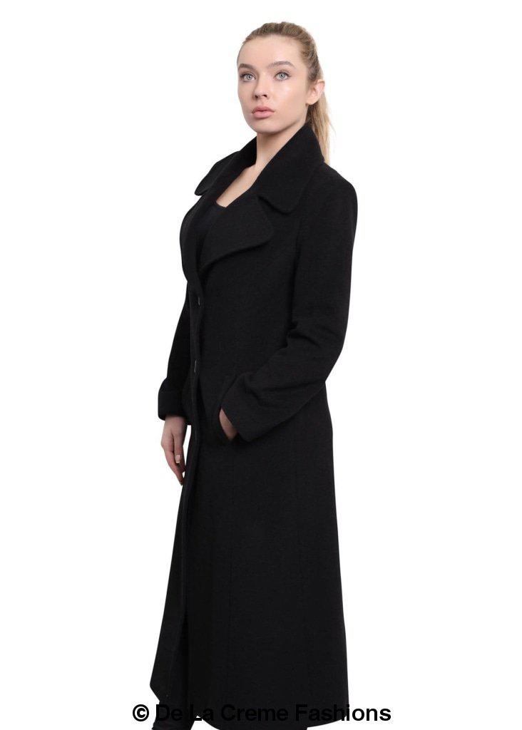 De La Creme - Womens Large Lapel Long Coat