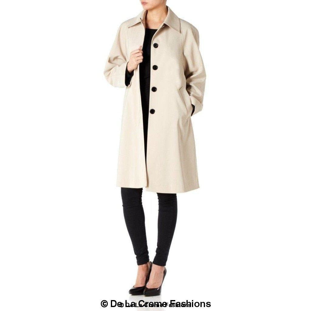 De La Creme Womens Oversized Knee Length Swing Coat