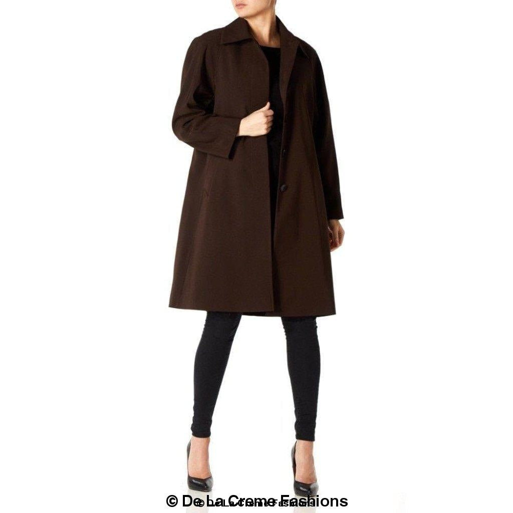 De La Creme Womens Oversized Knee Length Swing Coat