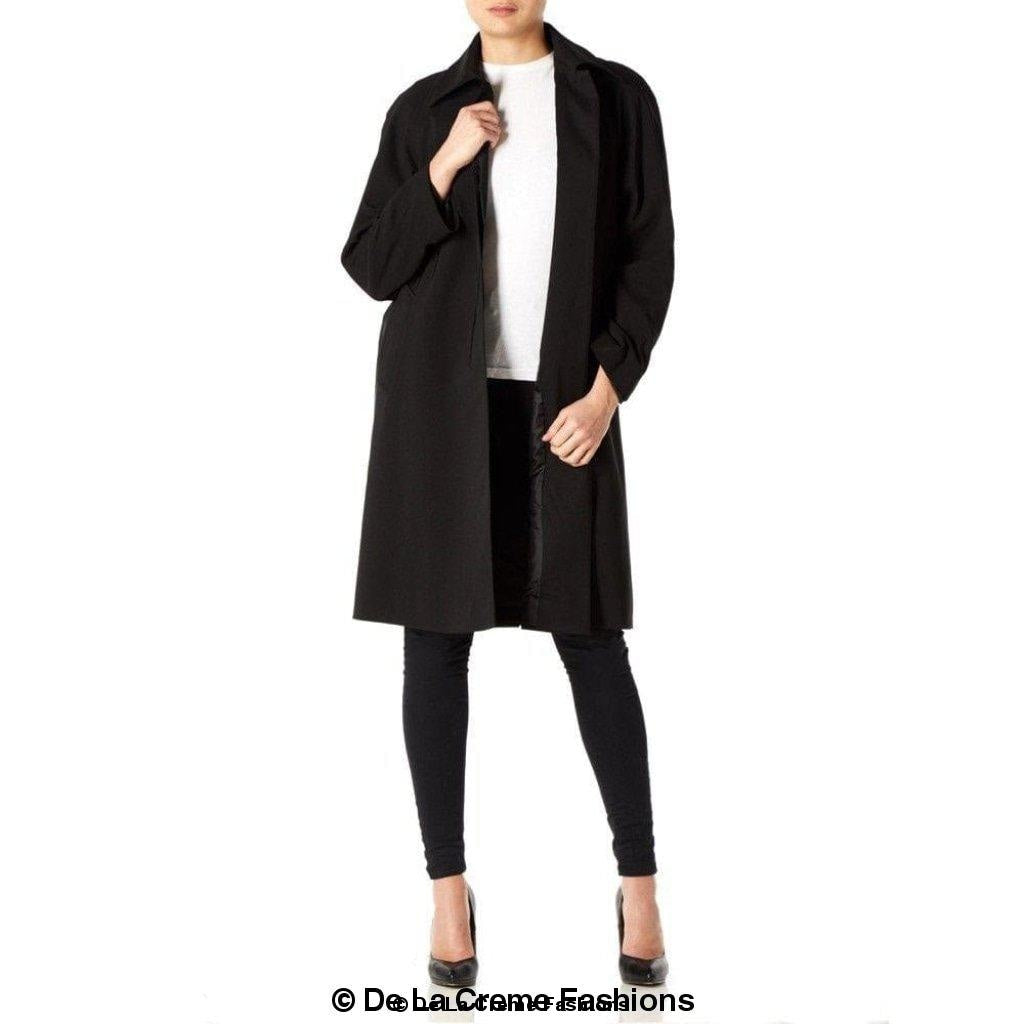 De La Creme Womens Oversized Knee Length Swing Coat