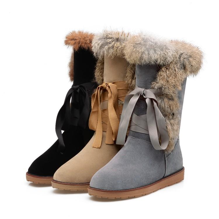 Womens Nubuck Snow Boots