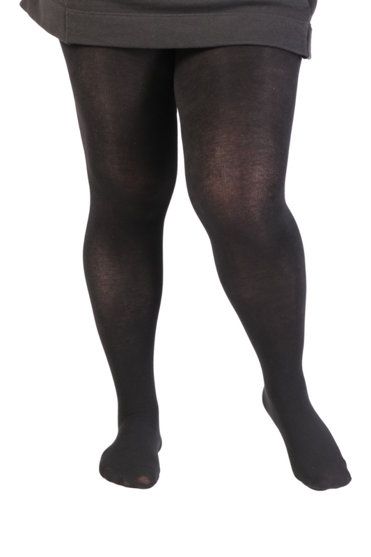 NONA plus size 2-3XL black COTTON tights